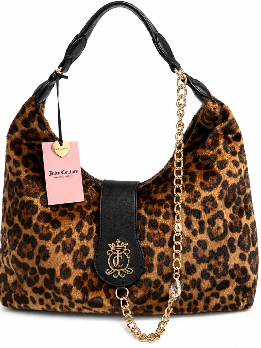 Juicy Couture, Leopard “Juicy Royal Crest” Large Hobo/Coho-NWT